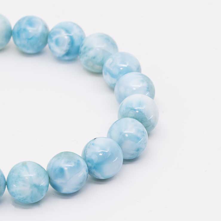 【一点もの】ラリマー10mm シンプルブレスレット【鑑別書付き】