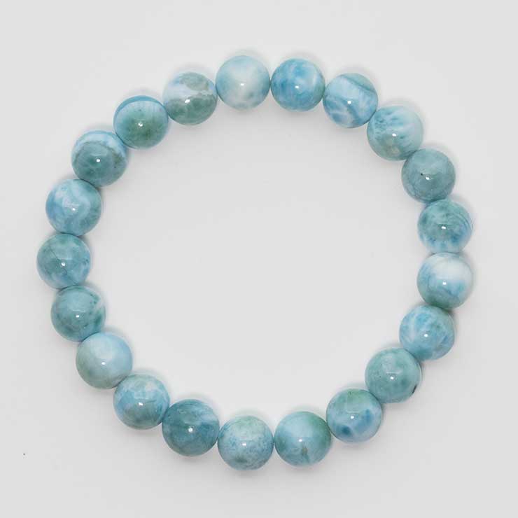 【一点もの】ラリマー10mm シンプルブレスレット【鑑別書付き】