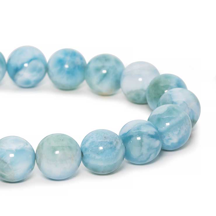 【一点もの】ラリマー10mm シンプルブレスレット【鑑別書付き】