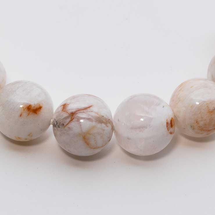 【一点もの】ホワイトマッドインクォーツ12mm シンプルブレスレット【鑑別書付き】