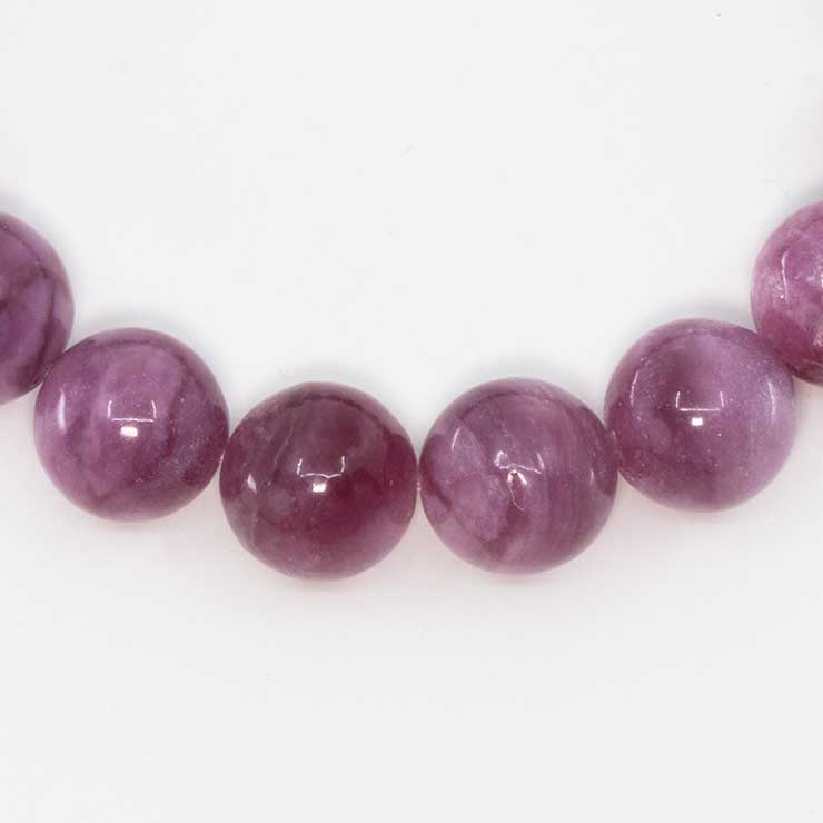 【一点もの】アグリゲートピンクマイカ11mm シンプルブレスレット【鑑別書付き】