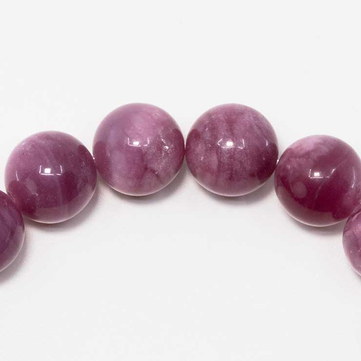 【一点もの】アグリゲートピンクマイカ11mm シンプルブレスレット【鑑別書付き】