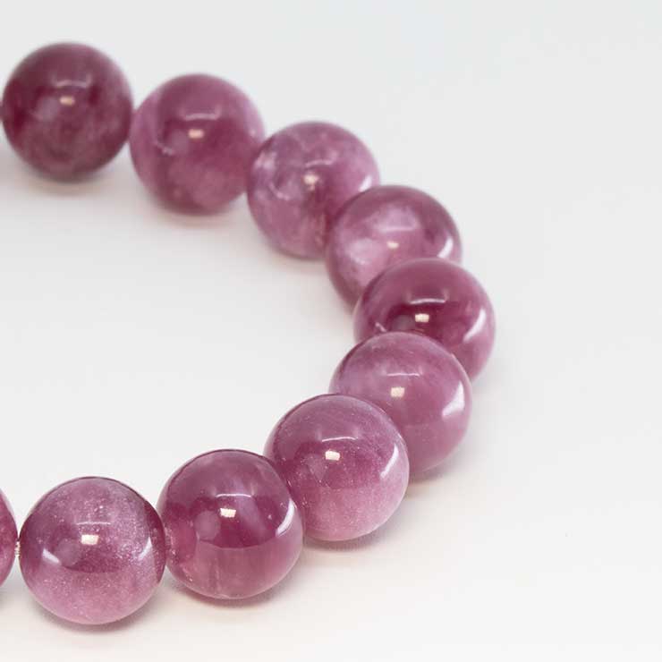 【一点もの】アグリゲートピンクマイカ11mm シンプルブレスレット【鑑別書付き】