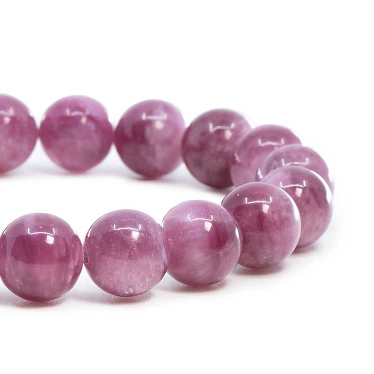 【一点もの】アグリゲートピンクマイカ11mm シンプルブレスレット【鑑別書付き】