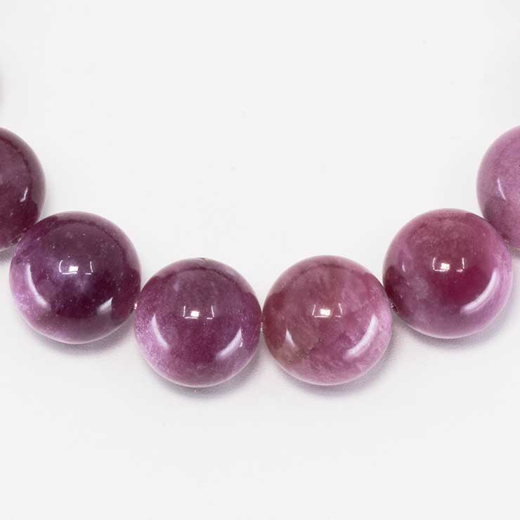 【一点もの】アグリゲートピンクマイカ12mm シンプルブレスレット【鑑別書付き】