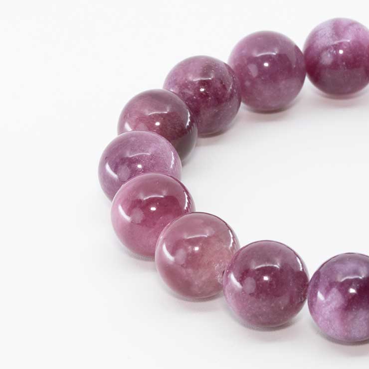 【一点もの】アグリゲートピンクマイカ12mm シンプルブレスレット【鑑別書付き】