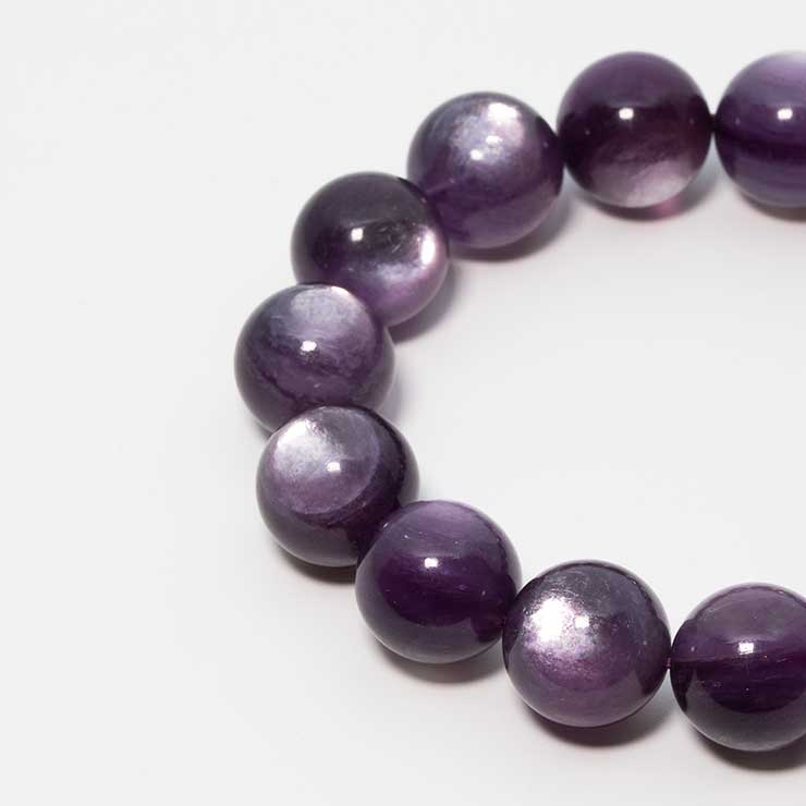 【一点もの】パープルマイカ14mm シンプルブレスレット