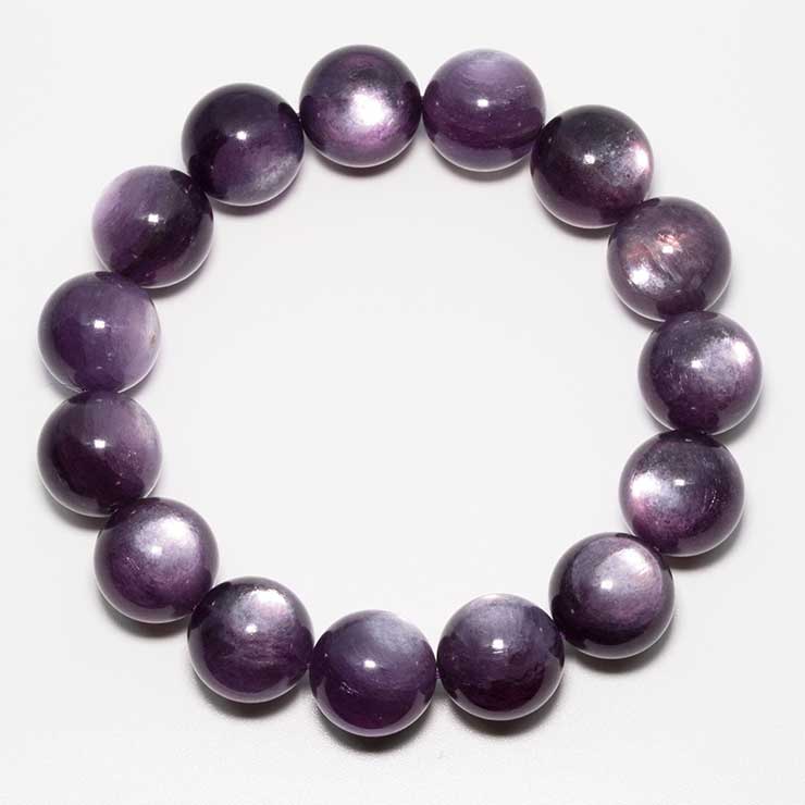 【一点もの】パープルマイカ14mm シンプルブレスレット