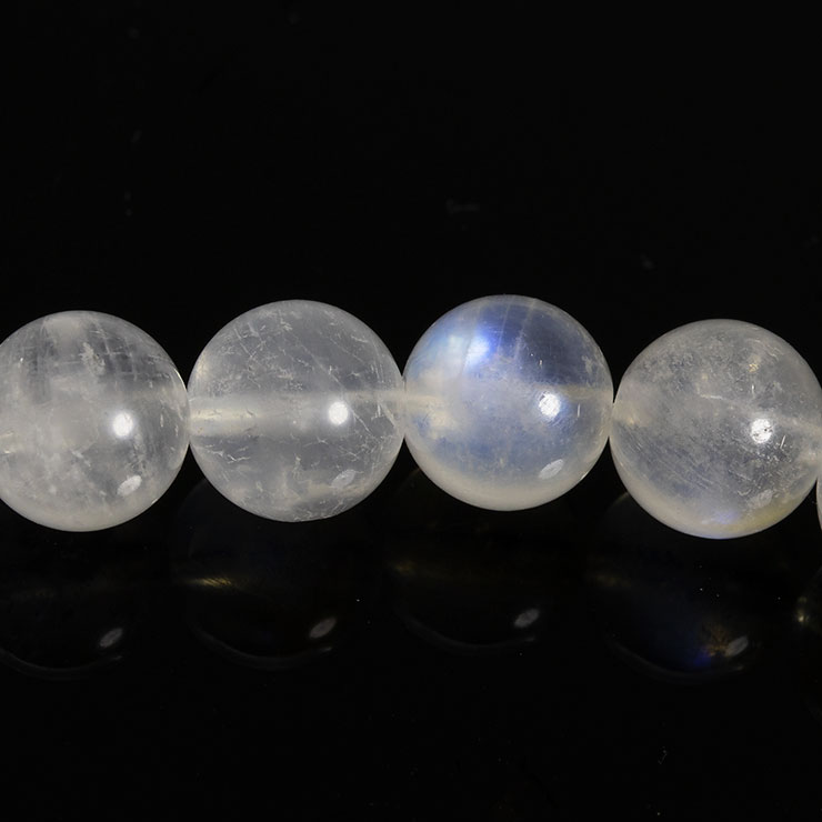 【一点もの】ブルームーンストーン8mm シンプルブレスレット【鑑別書付き】