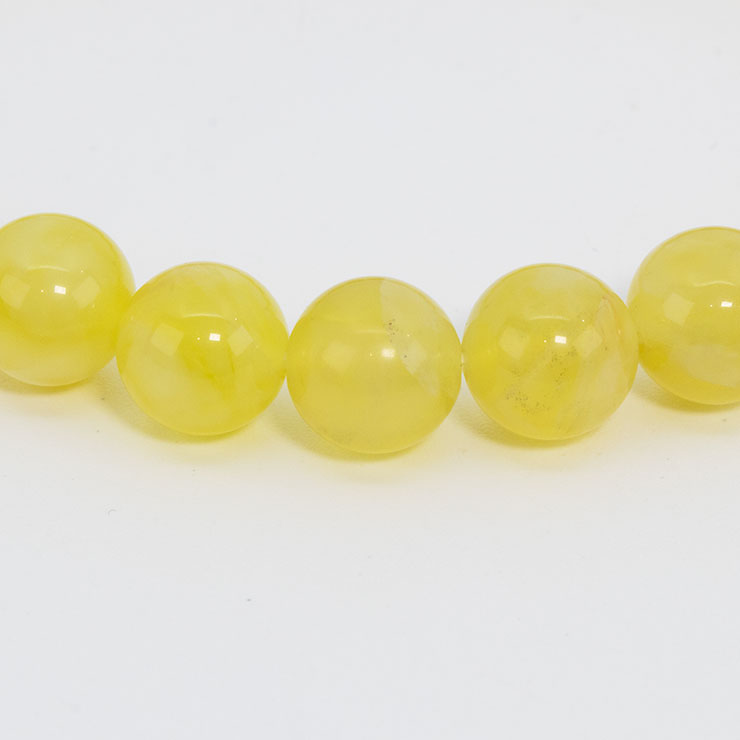 【一点もの】イエローオパール8mm シンプルブレスレット【鑑別書付き】