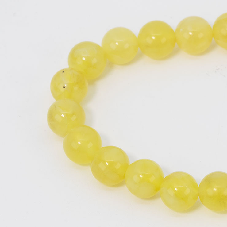 【一点もの】イエローオパール8mm シンプルブレスレット【鑑別書付き】