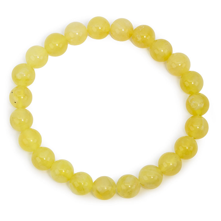 【一点もの】イエローオパール8mm シンプルブレスレット【鑑別書付き】