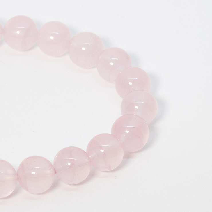 【一点もの】スターローズクォーツ9mm シンプルブレスレット【鑑別書付き】