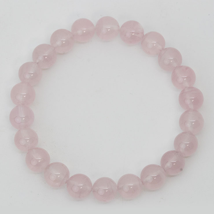 【一点もの】スターローズクォーツ9mm シンプルブレスレット【鑑別書付き】