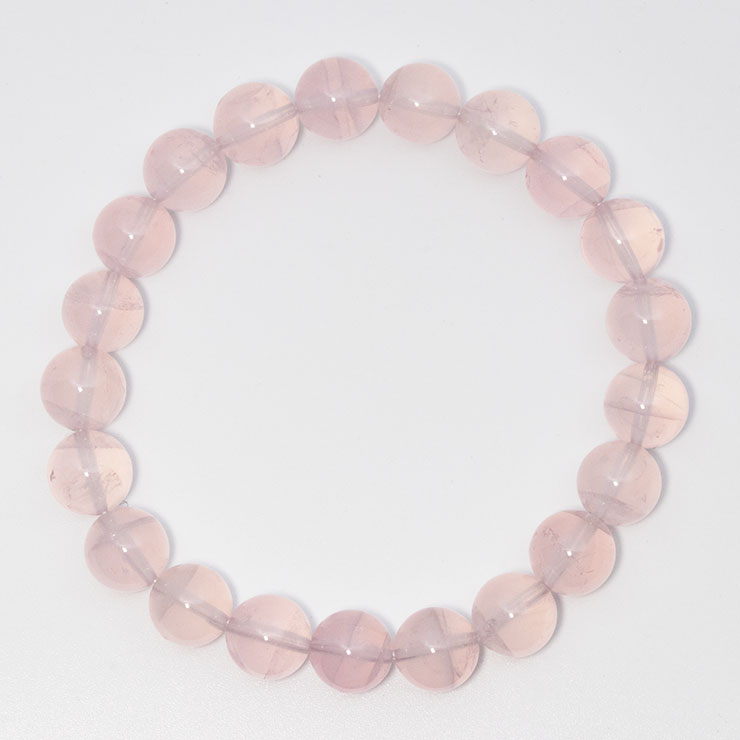 【一点もの】スターローズクォーツ9mm シンプルブレスレット【鑑別書付き】