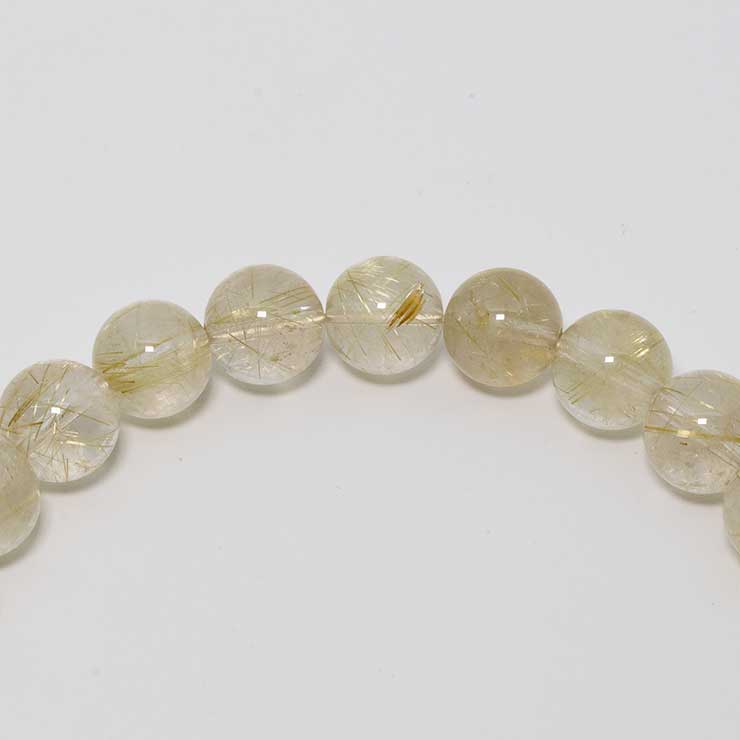 【一点もの】ゴールドルチルクォーツ8mm シンプルブレスレット【鑑別書付き】