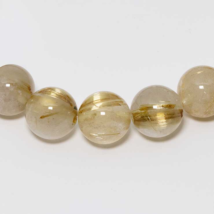 【一点もの】ゴールドルチルクォーツ10mm シンプルブレスレット【鑑別書付き】