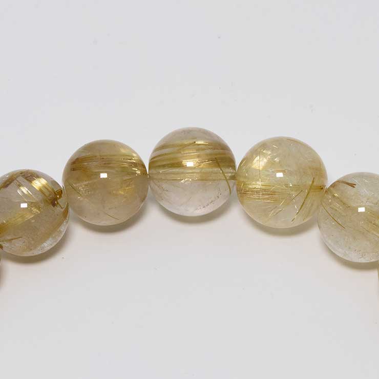 【一点もの】ゴールドルチルクォーツ10mm シンプルブレスレット【鑑別書付き】