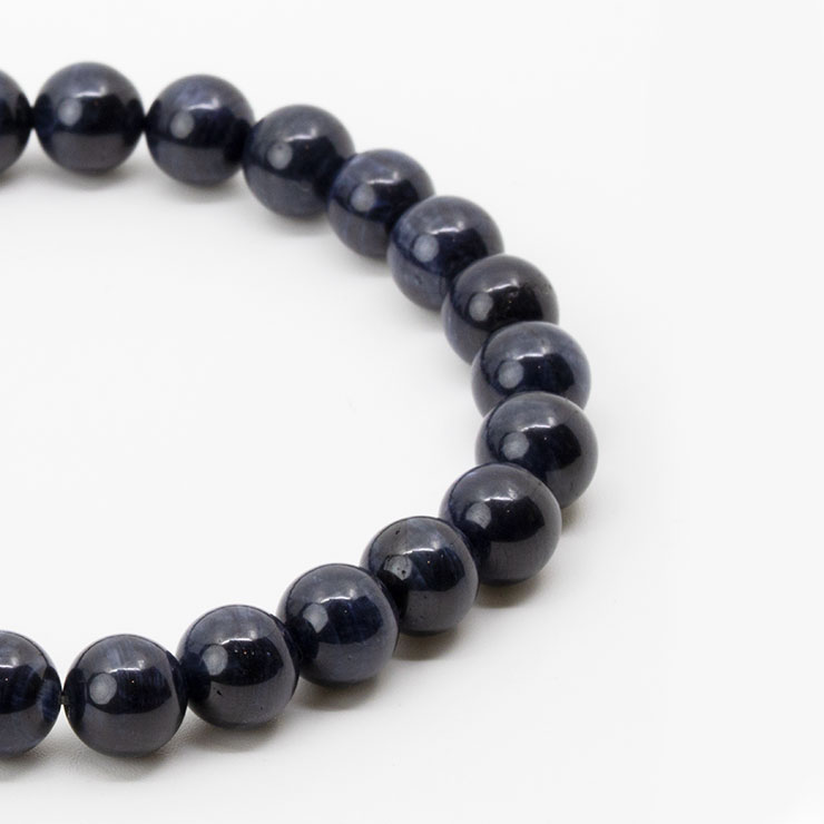 【一点もの】サファイア8mm シンプルブレスレット【鑑別書付き】