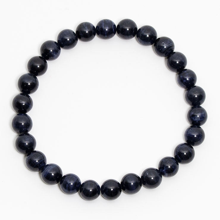 【一点もの】サファイア8mm シンプルブレスレット【鑑別書付き】