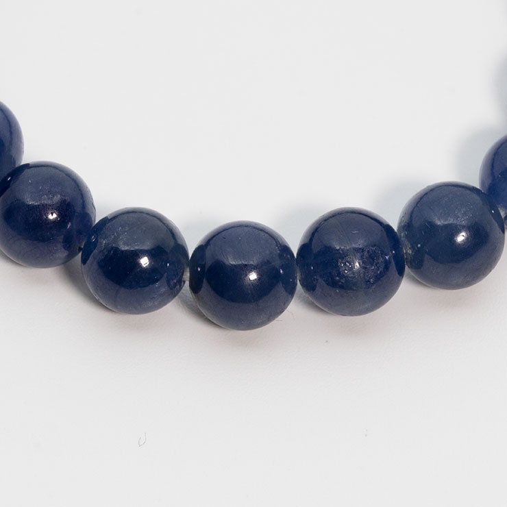 【一点もの】サファイア8mm シンプルブレスレット【鑑別書付き】