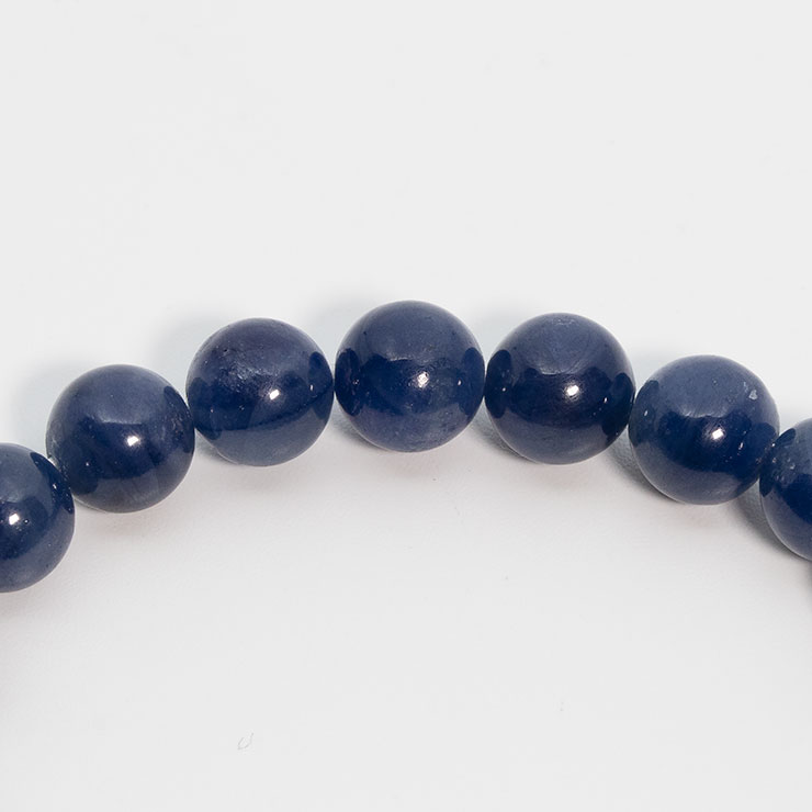 【一点もの】サファイア8mm シンプルブレスレット【鑑別書付き】