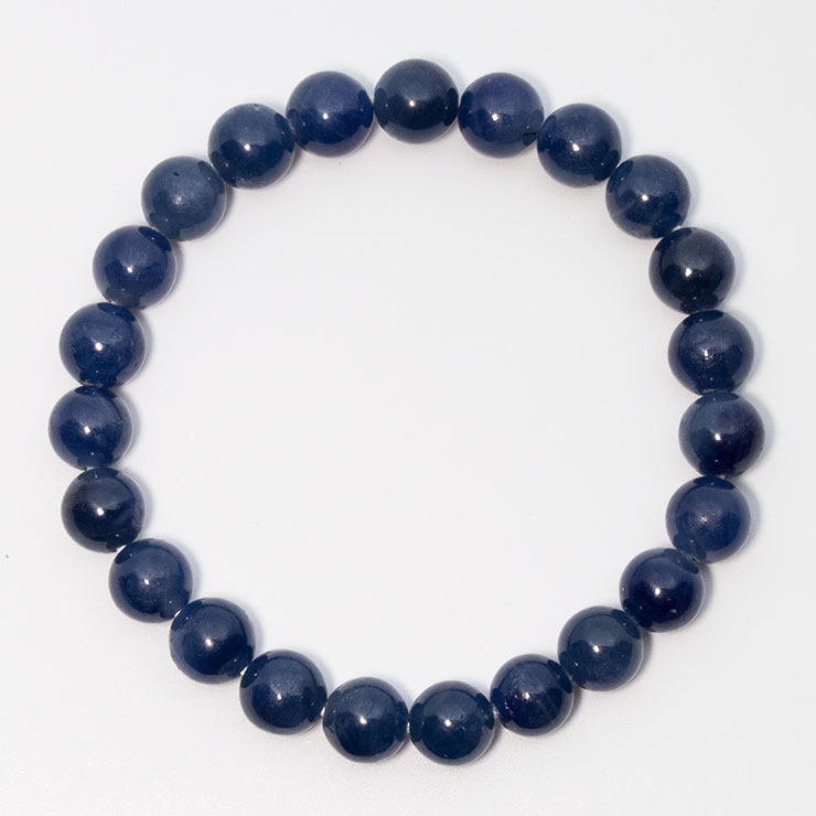 【一点もの】サファイア8mm シンプルブレスレット【鑑別書付き】