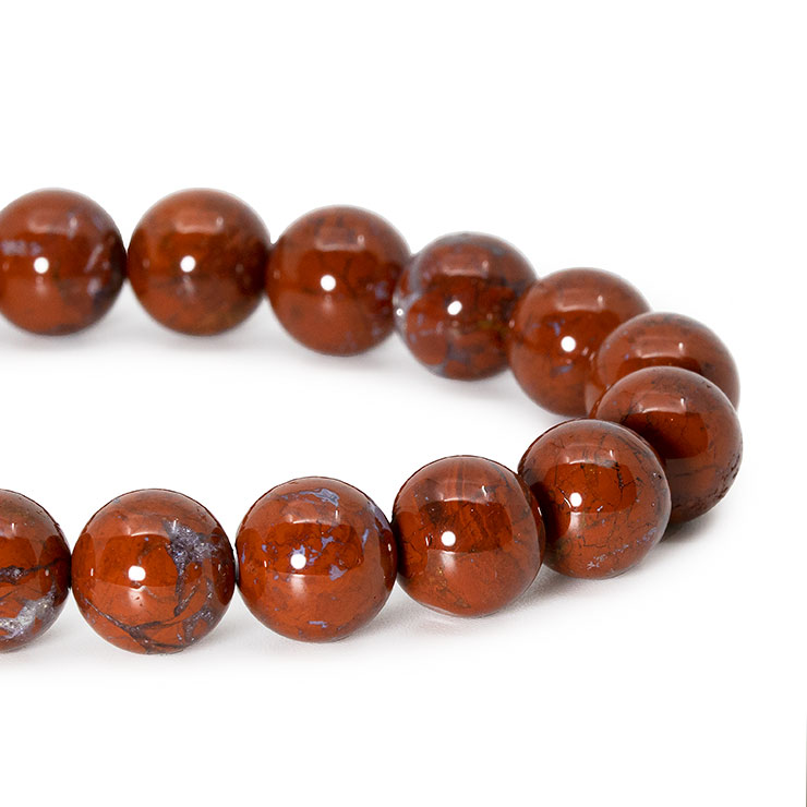 【一点もの】佐渡赤玉石10mm シンプルブレスレット【鑑別書付き】