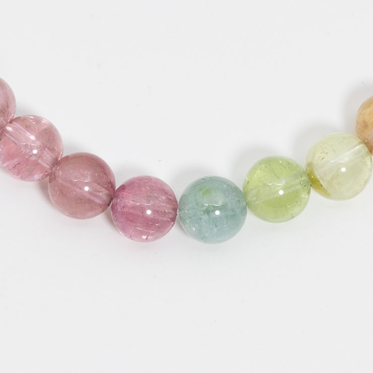 【一点もの】マルチカラートルマリン7mm シンプルブレスレット