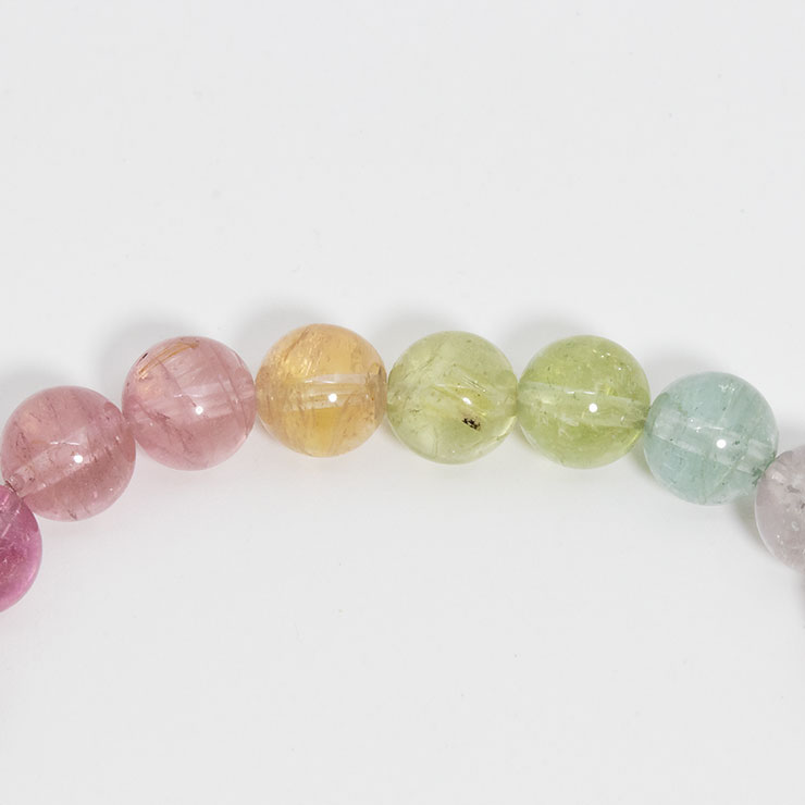 【一点もの】マルチカラートルマリン7mm シンプルブレスレット