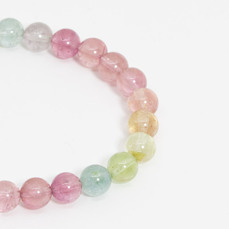【一点もの】マルチカラートルマリン7mm シンプルブレスレット