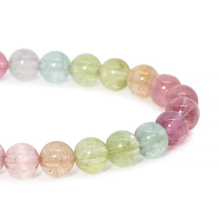 【一点もの】マルチカラートルマリン7mm シンプルブレスレット