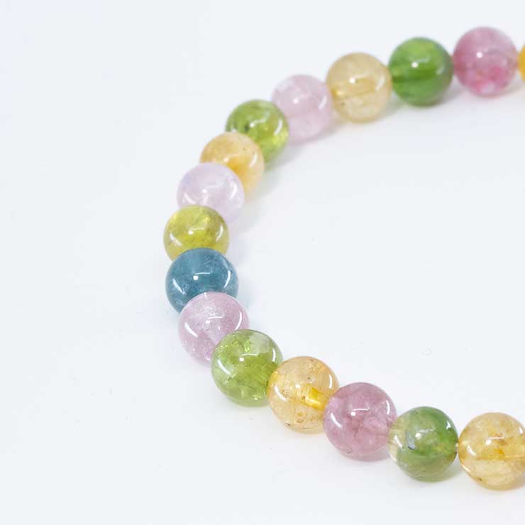 【一点もの】マルチカラートルマリン6mm シンプルブレスレット
