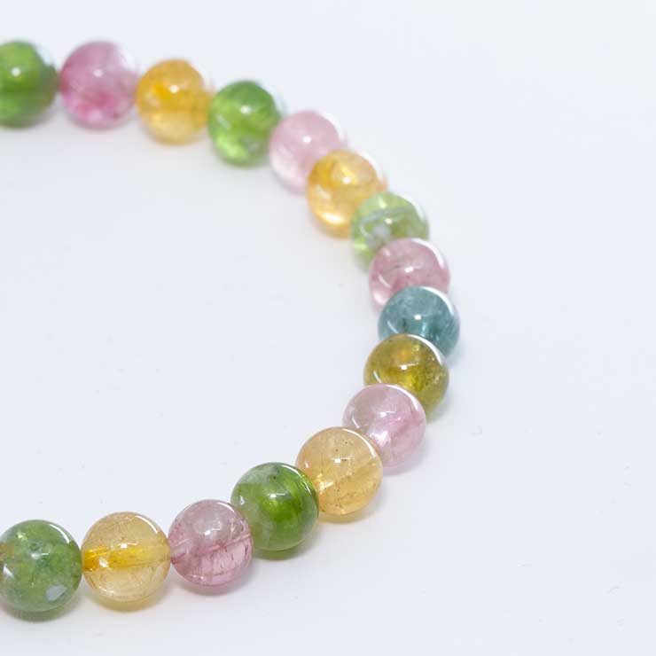 【一点もの】マルチカラートルマリン6mm シンプルブレスレット