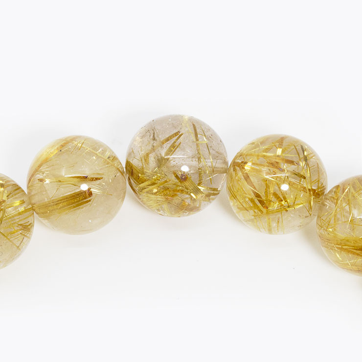 【一点もの】タイチンルチルクォーツ 12mm シンプルブレスレット