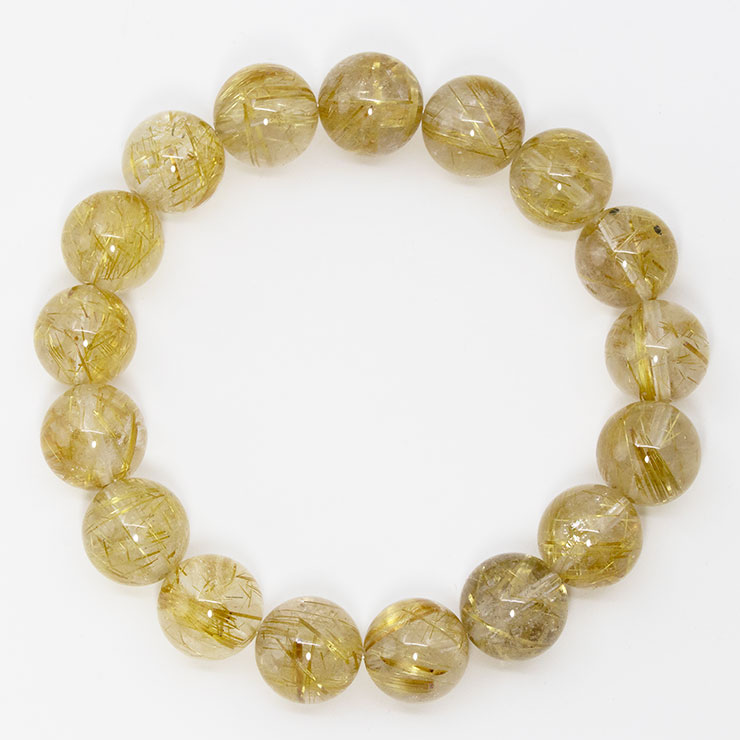 【一点もの】タイチンルチルクォーツ 12mm シンプルブレスレット