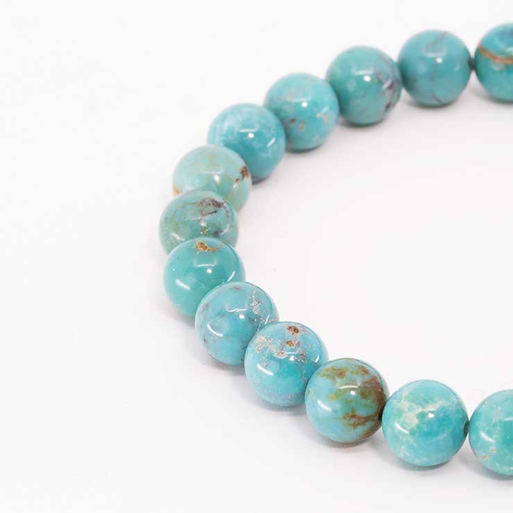 【一点もの】ターコイズ8mm シンプルブレスレット【鑑別書付き】