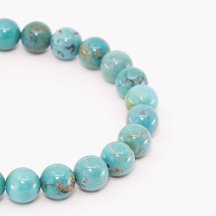 【一点もの】ターコイズ8mm シンプルブレスレット【鑑別書付き】