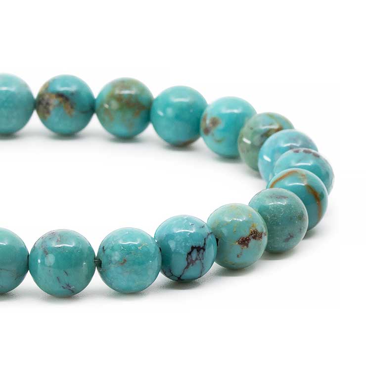 【一点もの】ターコイズ8mm シンプルブレスレット【鑑別書付き】