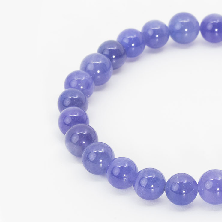 【一点もの】タンザナイト8mm シンプルブレスレット【鑑別書付き】