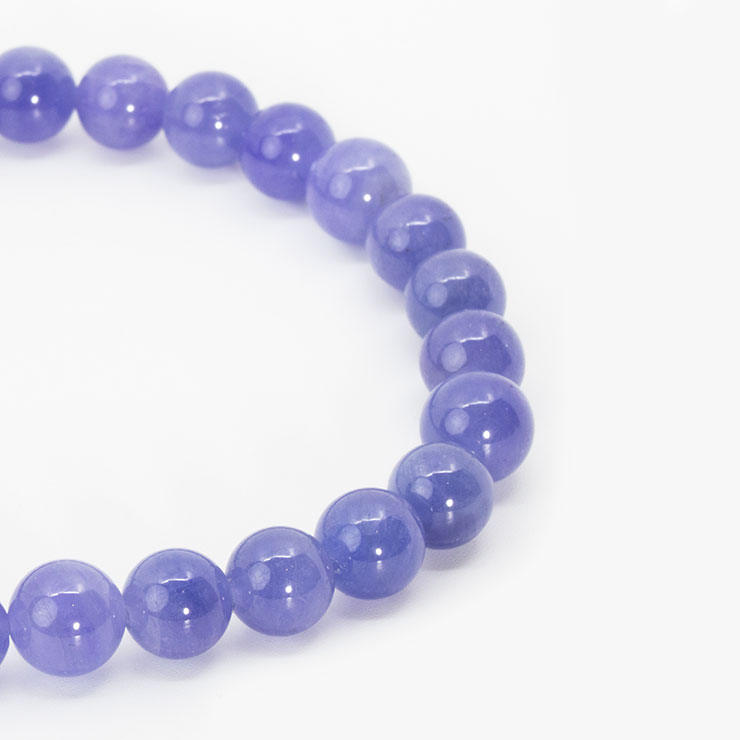 【一点もの】タンザナイト8mm シンプルブレスレット【鑑別書付き】