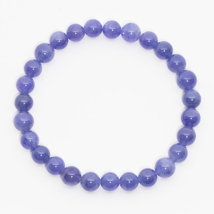 【一点もの】タンザナイト8mm シンプルブレスレット【鑑別書付き】