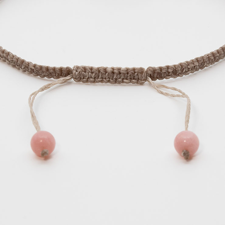 ディープローズクォーツ・ソープストーン編みアンクレット