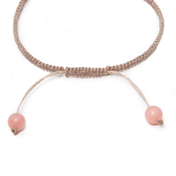 ディープローズクォーツ・ソープストーン編みブレスレット