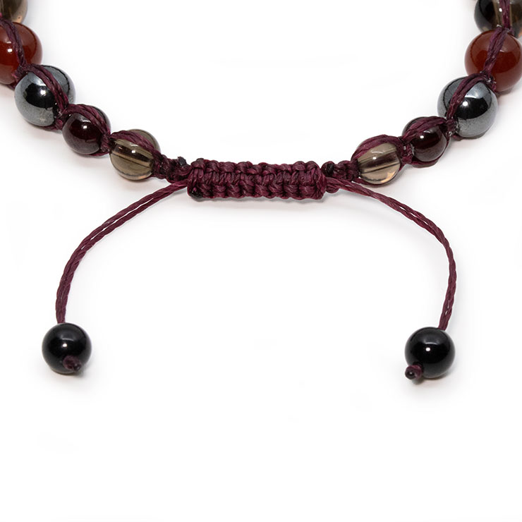 四神・レッドタイガーアイ編みブレスレット