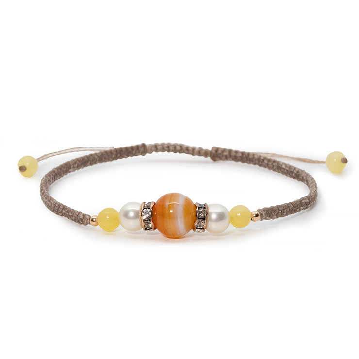 サードオニキス・アラゴナイト編みアンクレット