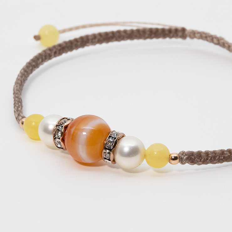 サードオニキス・アラゴナイト編みアンクレット