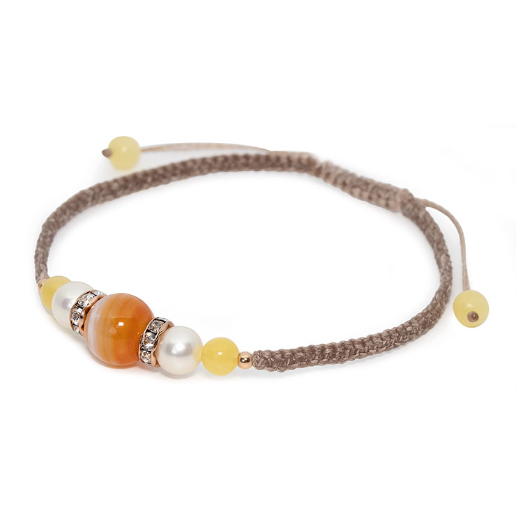 サードオニキス・アラゴナイト編みアンクレット