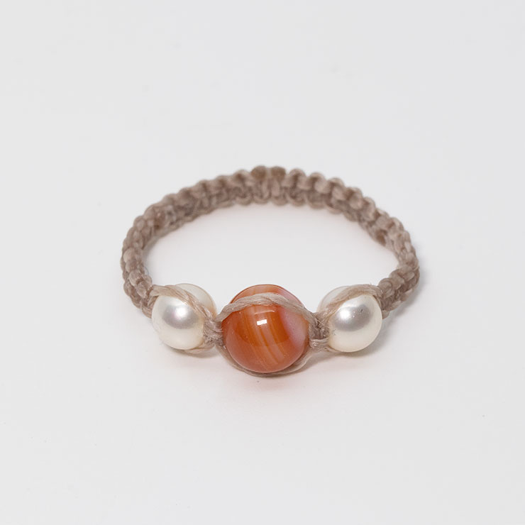 サードオニキス編みリング