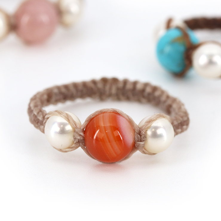 サードオニキス編みリング